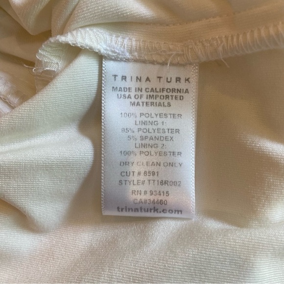 Trina Turk Hoku Embroidery Stripe Lace Off Shoulder Dress Mini Small Ivory - Picture 3 of 11